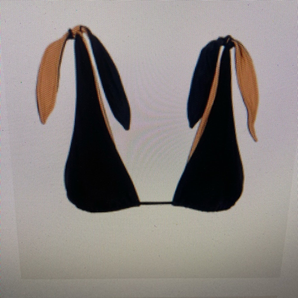 Vix swimsuit black with carmel shoulder ties.